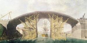 Pont de fer sur la Wear, 1796 - English School